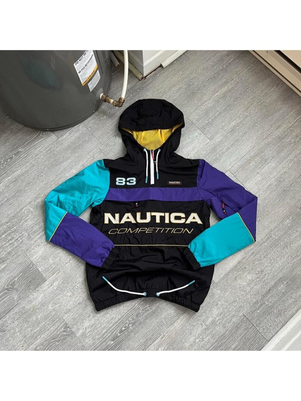 Black / Multicoloured Brand New Deadstock Nautica Embroidered Windbreaker